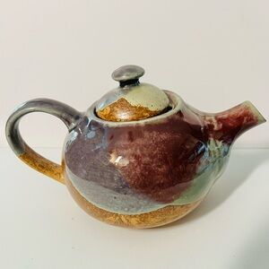 Cost Plus World Market Ceramic Teapot - Brown, Cream, Green